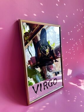 Vintage 1977 Virgo Zodiac Mirror Plaque